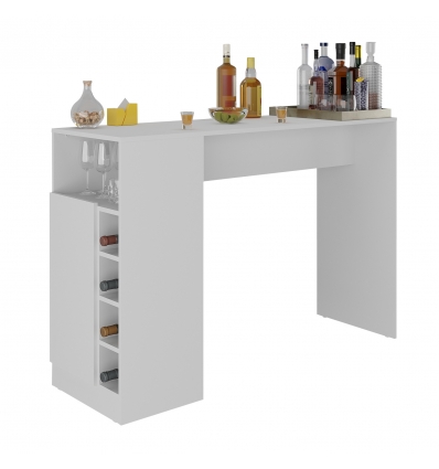 Table haute type bar avec porte-bouteilles